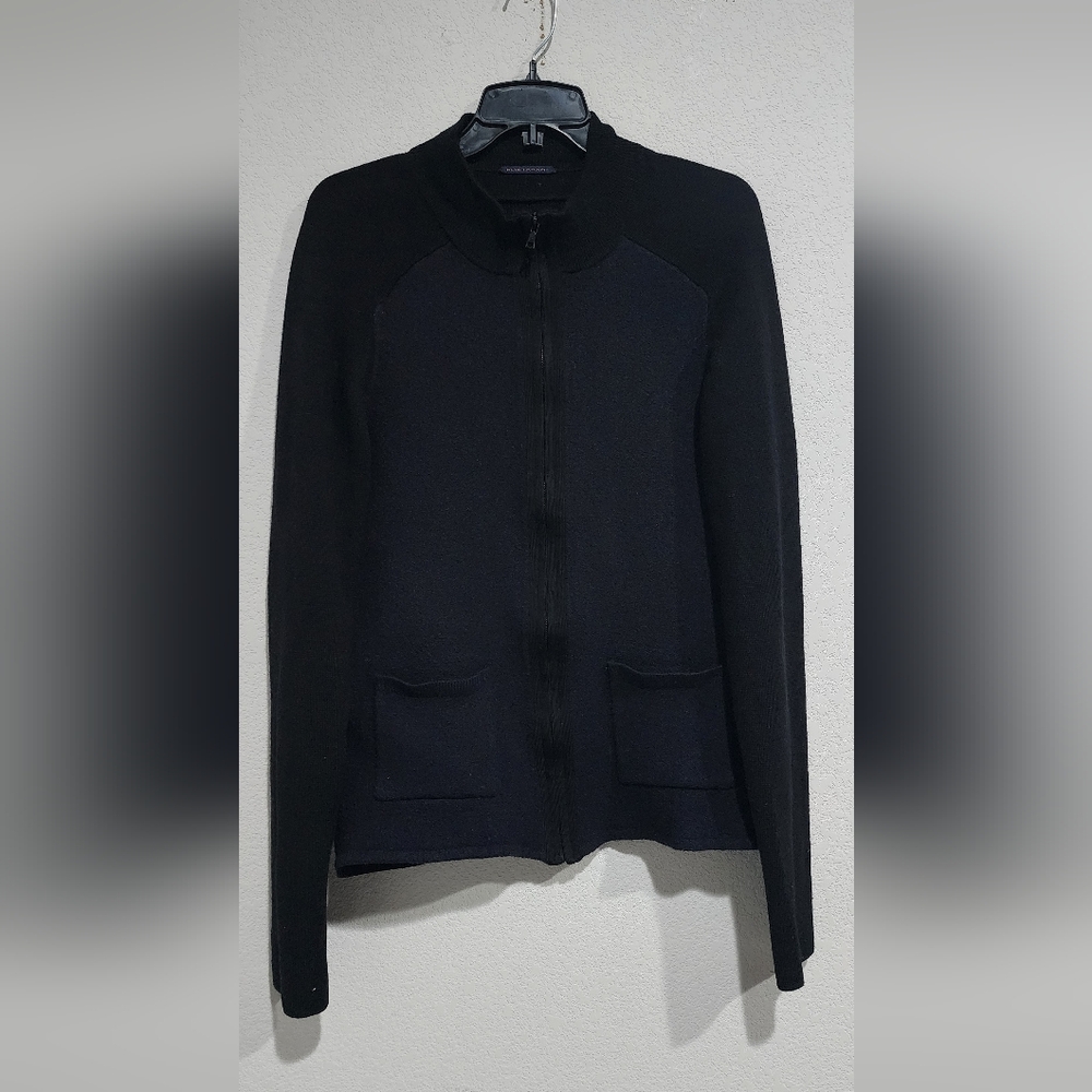 Elie Tahari Women's 100% Wool Black Long Sleeves Cardigan Jacket Size M